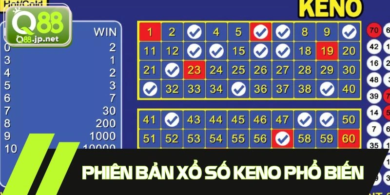 Phiên bản chơi Keno thịnh hành